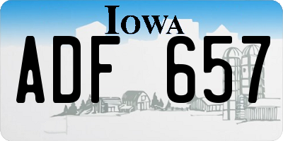 IA license plate ADF657