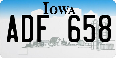 IA license plate ADF658