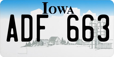 IA license plate ADF663