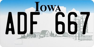 IA license plate ADF667