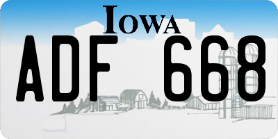 IA license plate ADF668