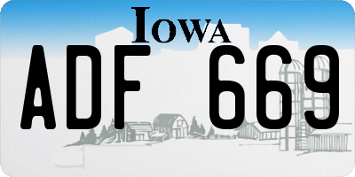 IA license plate ADF669