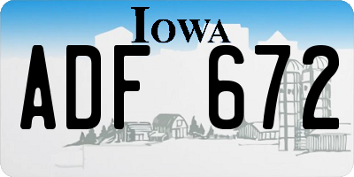 IA license plate ADF672
