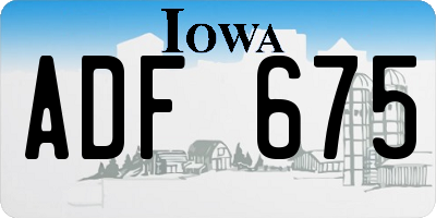 IA license plate ADF675