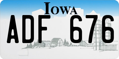 IA license plate ADF676