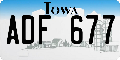IA license plate ADF677