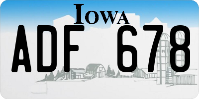 IA license plate ADF678
