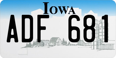 IA license plate ADF681