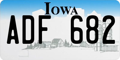 IA license plate ADF682