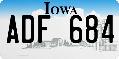 IA license plate ADF684