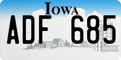 IA license plate ADF685
