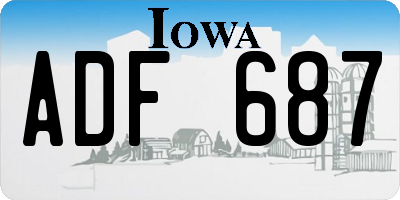 IA license plate ADF687