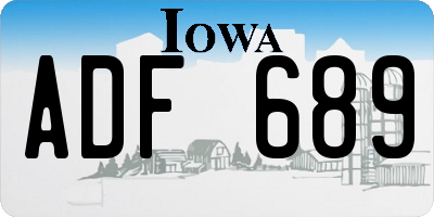 IA license plate ADF689