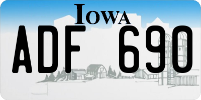 IA license plate ADF690