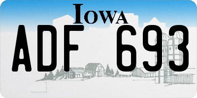 IA license plate ADF693