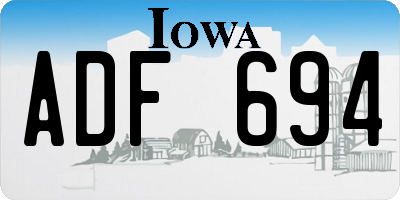 IA license plate ADF694