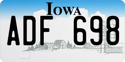 IA license plate ADF698