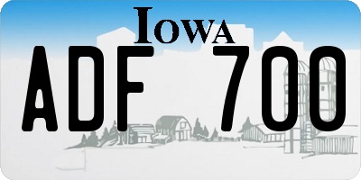 IA license plate ADF700