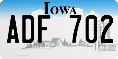 IA license plate ADF702