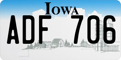 IA license plate ADF706