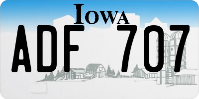 IA license plate ADF707