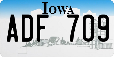 IA license plate ADF709