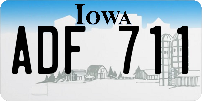 IA license plate ADF711
