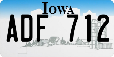 IA license plate ADF712