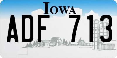 IA license plate ADF713