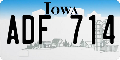 IA license plate ADF714