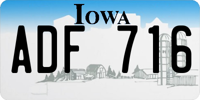 IA license plate ADF716