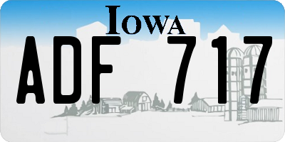IA license plate ADF717