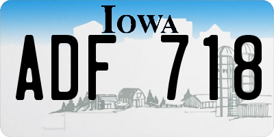 IA license plate ADF718