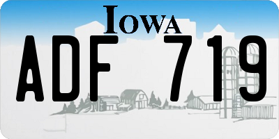 IA license plate ADF719