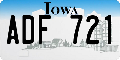 IA license plate ADF721