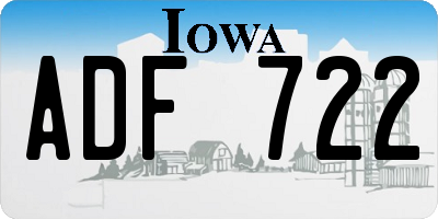 IA license plate ADF722