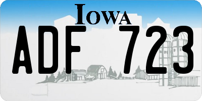 IA license plate ADF723