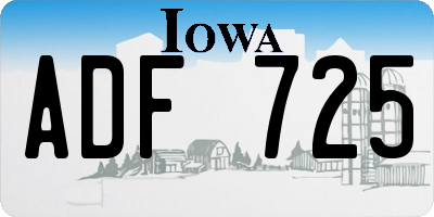 IA license plate ADF725