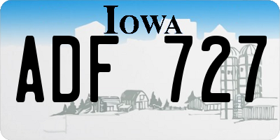 IA license plate ADF727