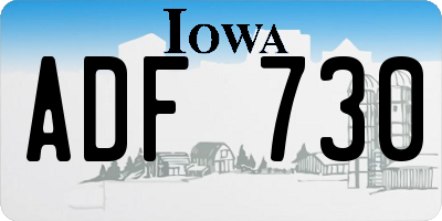 IA license plate ADF730