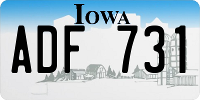 IA license plate ADF731