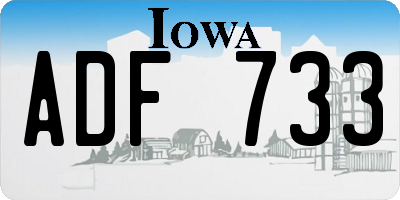 IA license plate ADF733