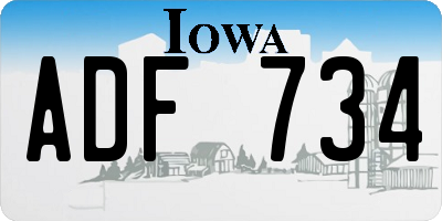 IA license plate ADF734