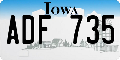 IA license plate ADF735