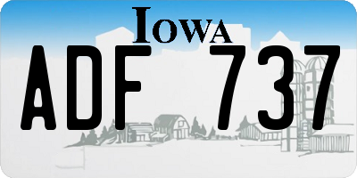 IA license plate ADF737