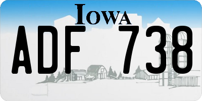 IA license plate ADF738