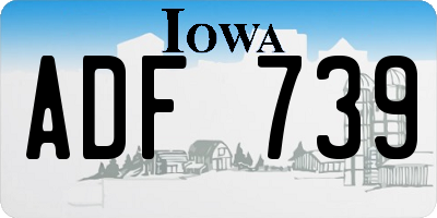 IA license plate ADF739