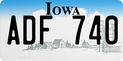 IA license plate ADF740