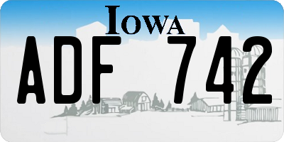 IA license plate ADF742