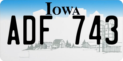 IA license plate ADF743